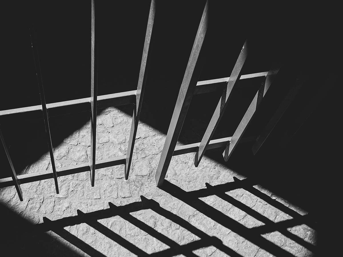 shadow of bars in a jail